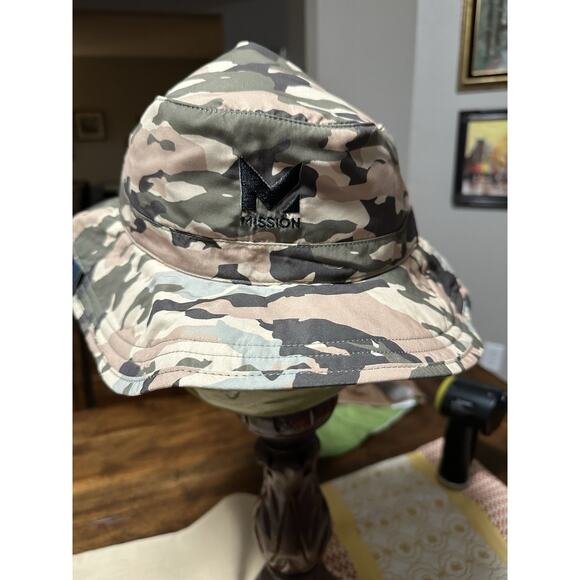 Mission Cooling Green Camo Hat UPF 50 Sun Protection New Unisex - Picture 2 of 5